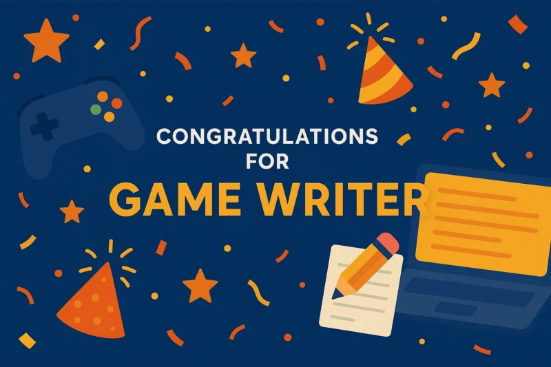 Congratulations for Game Writer – 18 Holiday Messages 🎉
