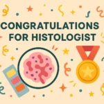 Infographic honoring Histologists with microscope slides and festive elements